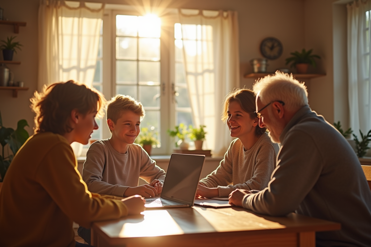 Adolescent discutant de son avenir professionnel avec ses parents