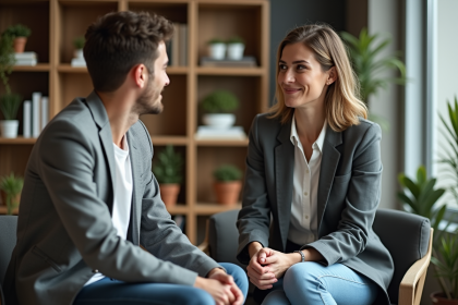 Femme en coaching professionnel en intérieur