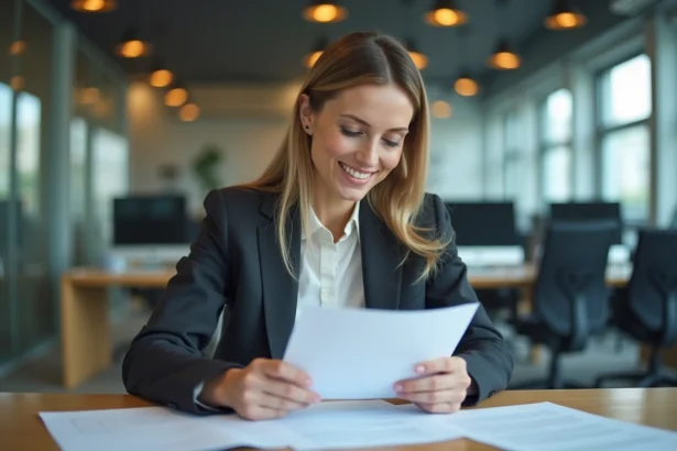 Femme d affaires en réunion dans un bureau moderne