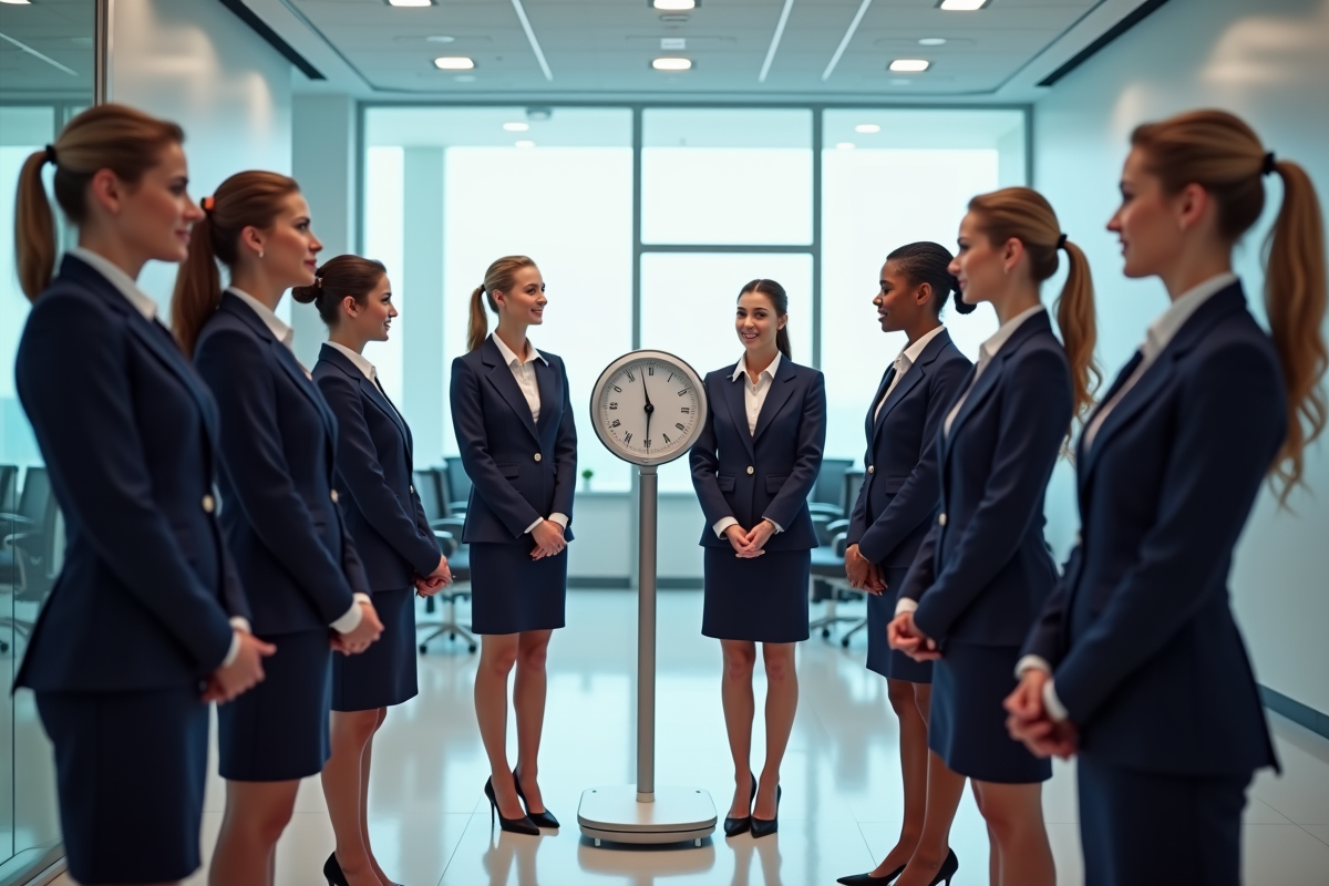 Groupe de stagiaires hôtesses en formation dans un centre